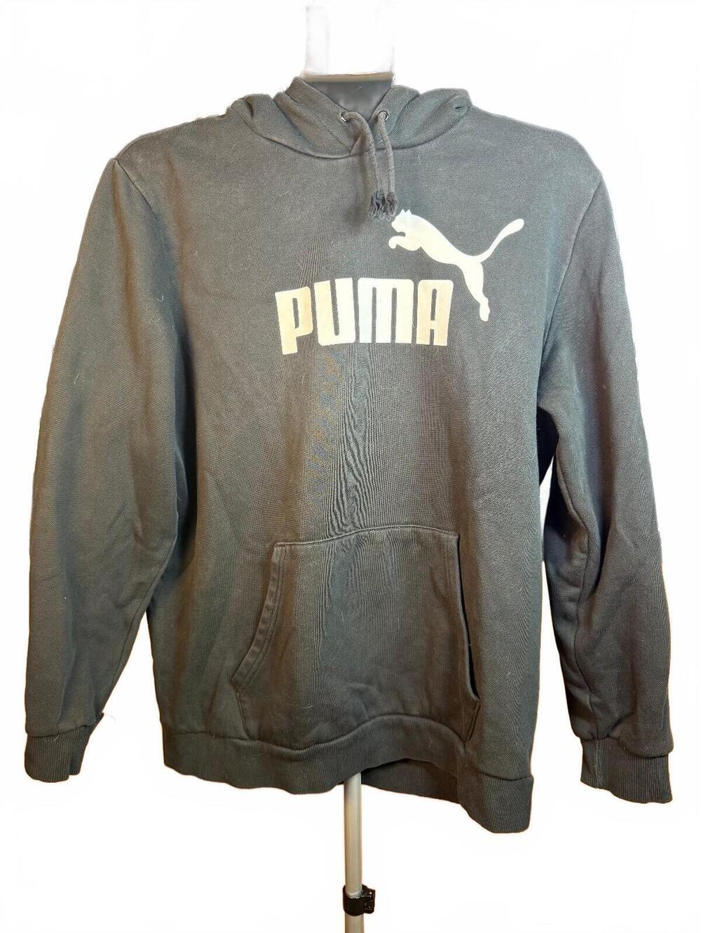 Puma Mens Pullover Hoodie in Gray with Logo hoody sz L